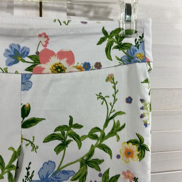 Zac & Rachel Pants Pull On 8P Floral Stretch Ankle - Picture 6 of 12